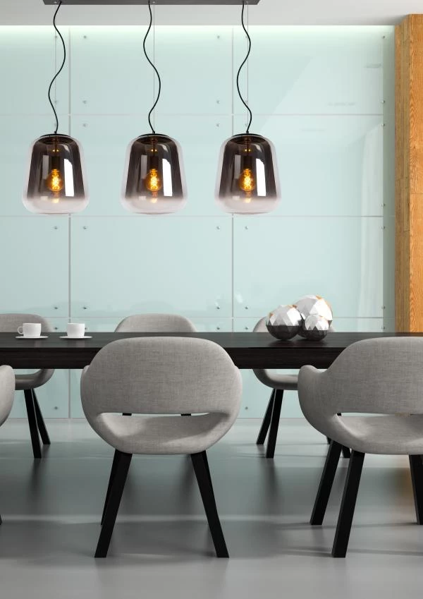 Lucide GLORIO - Hanglamp - 3xE27 - Zwart - sfeer 2